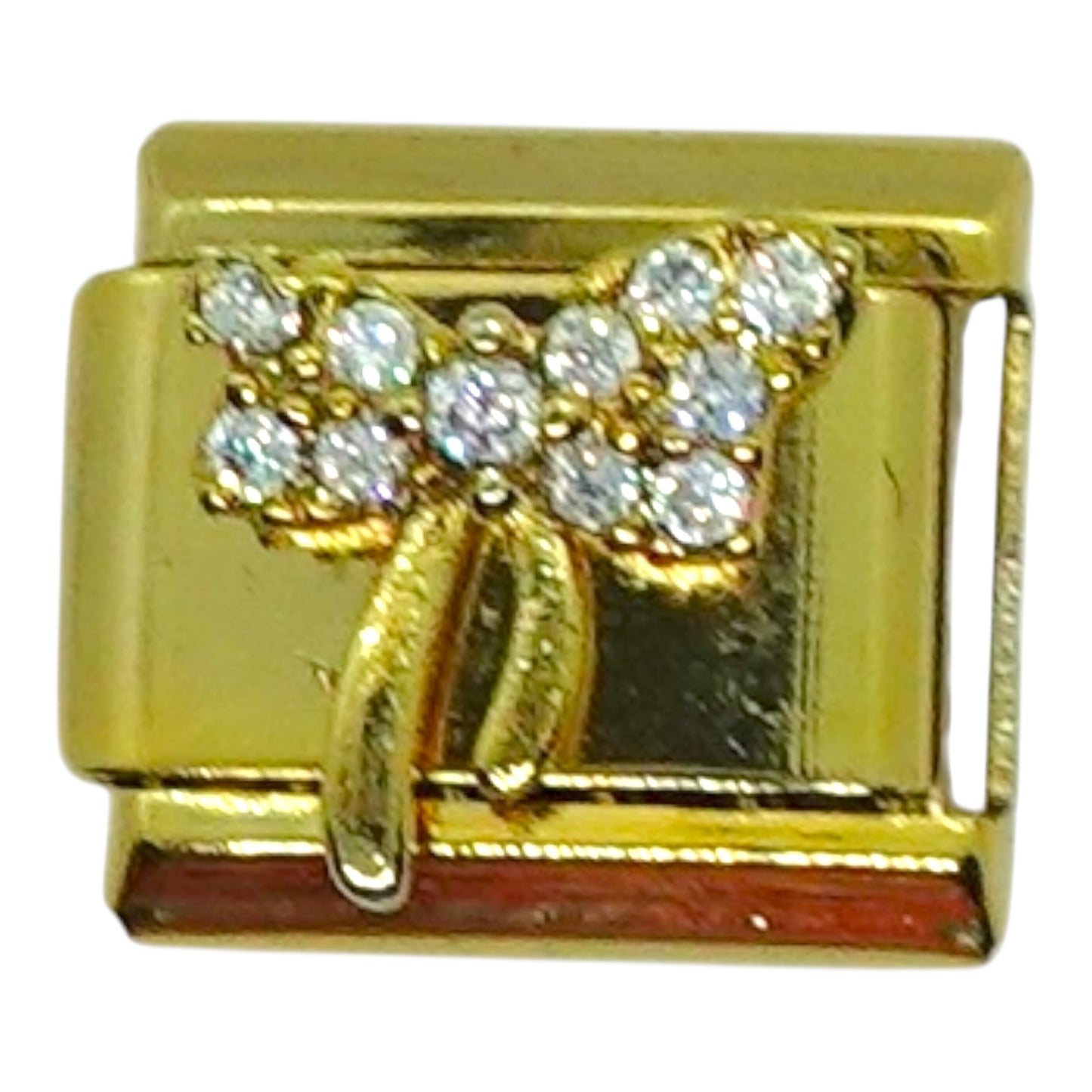 Gold Diamond Bow Italian Charm