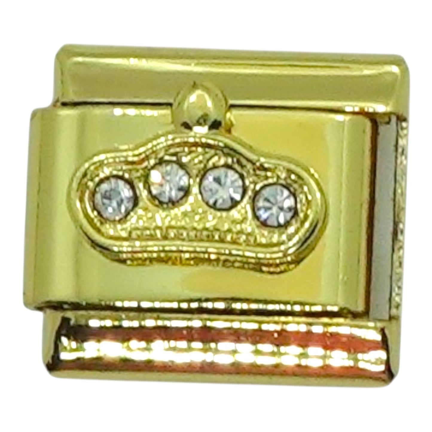 Gold Diamond Crown Italian Charm