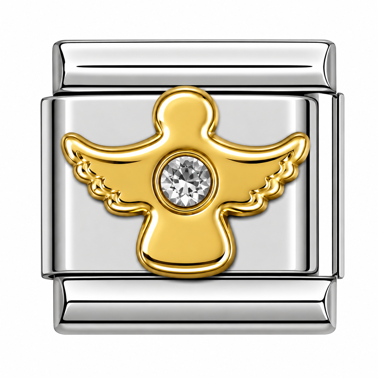 Gold Angel Silver Italian Charm