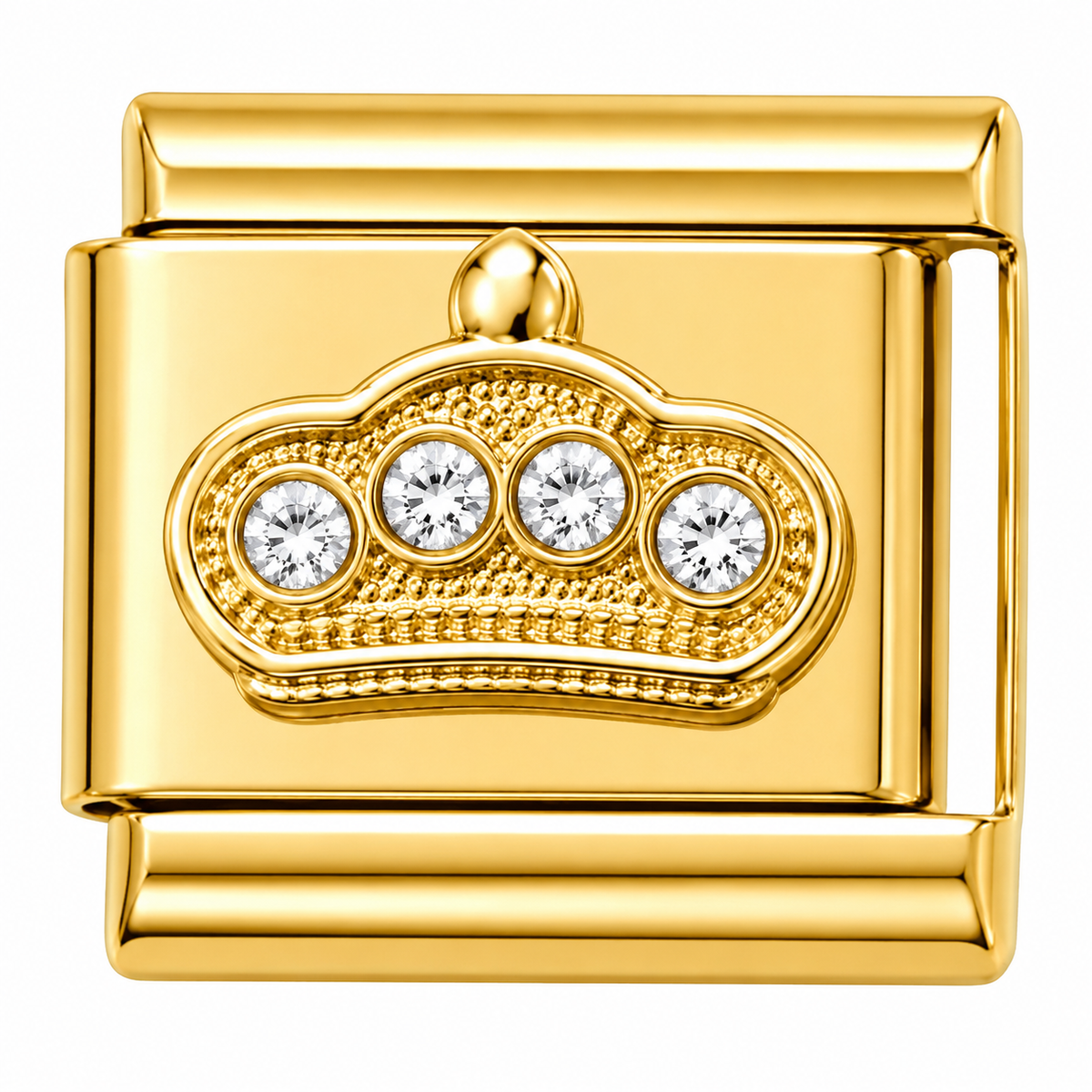 Gold Diamond Crown Italian Charm