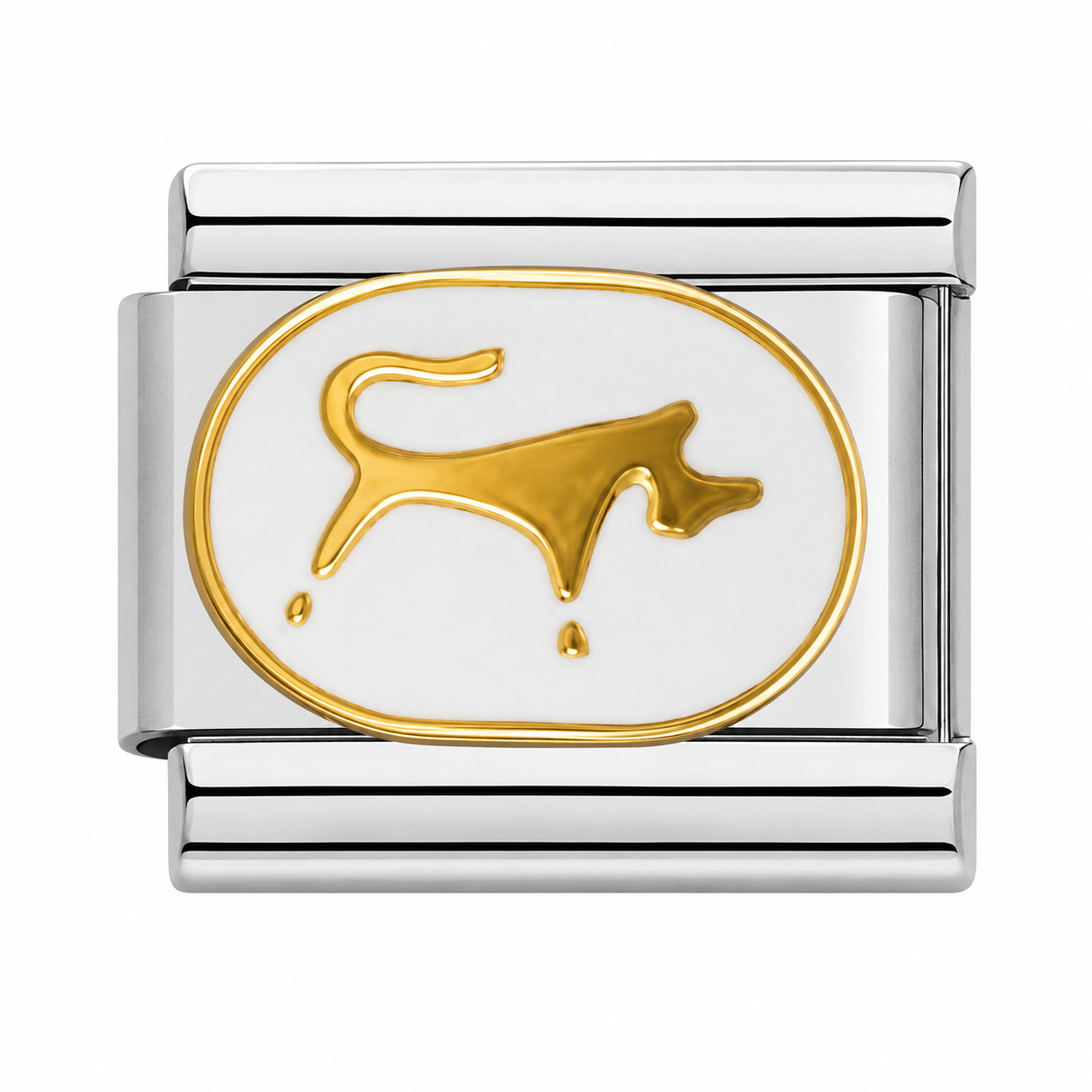 Gold Dog Silver Italian Charm