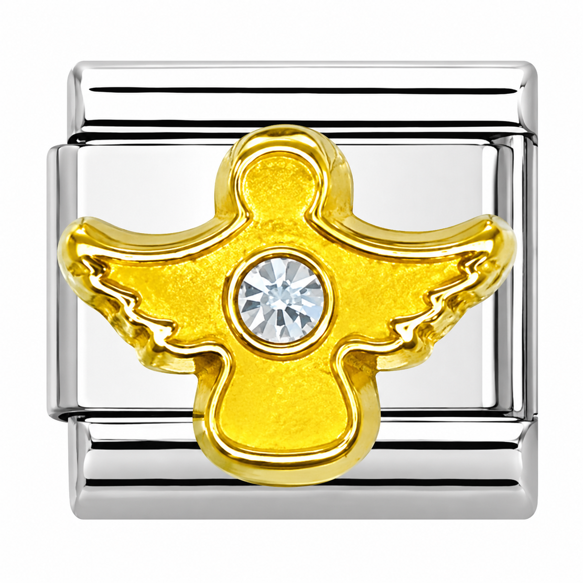 Golden Angel with Crystal Italian Charm