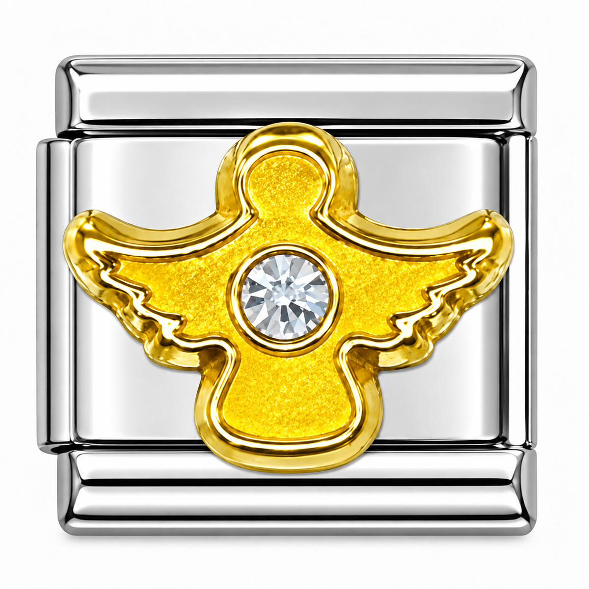 Golden Angel with Crystal Italian Charm