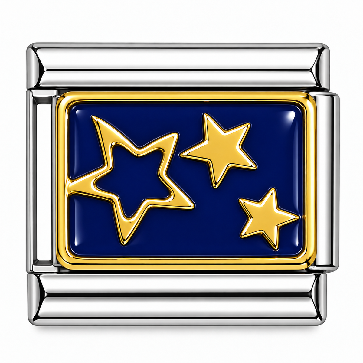 Golden Stars on Blue Background Italian Charm