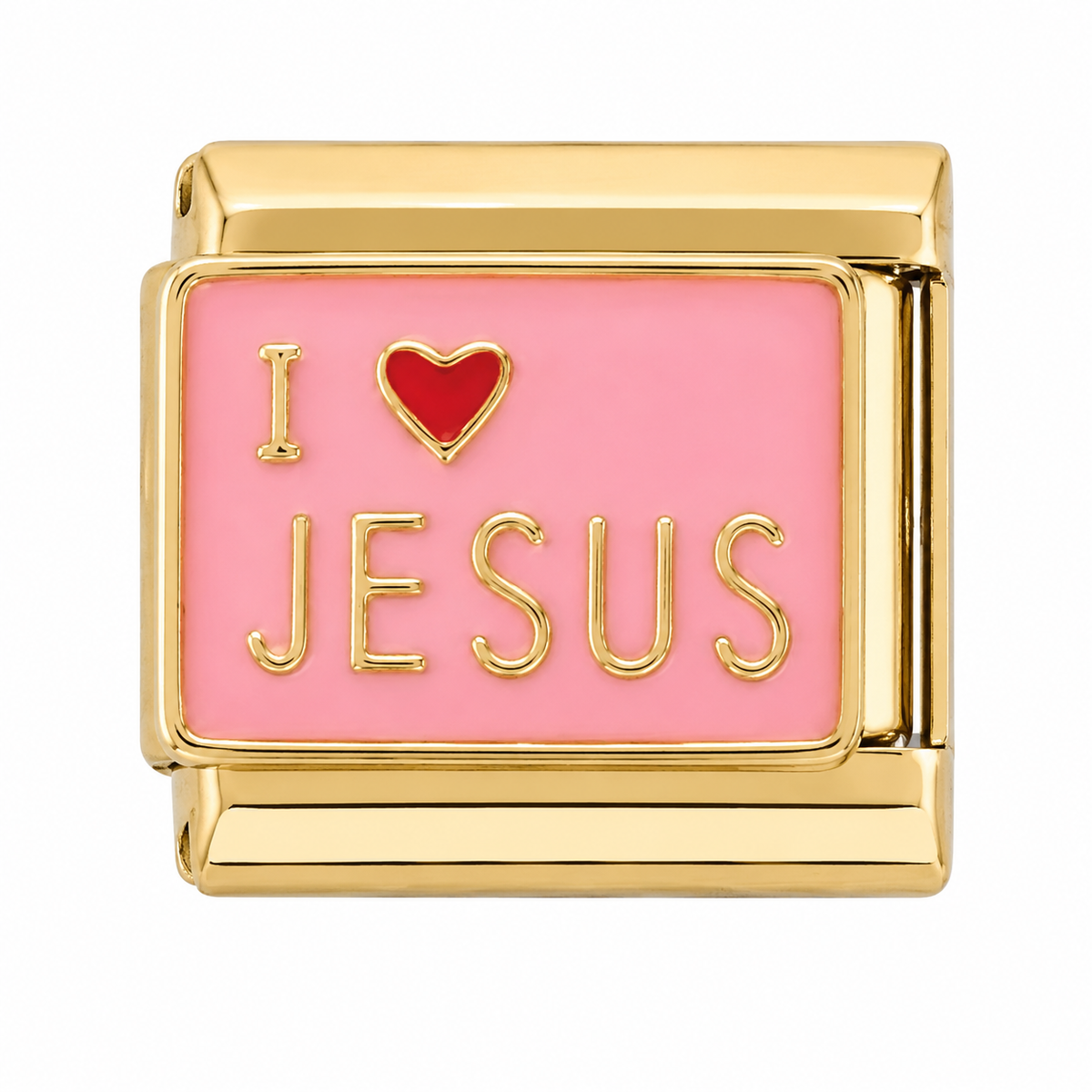 I ❤️ Jesus Gold Italian Charm