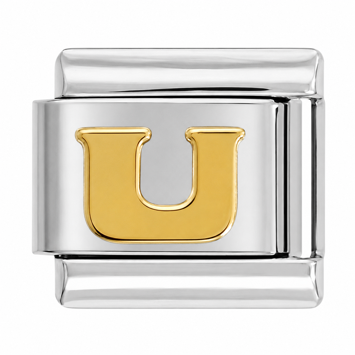 Letter U Silver Italian Charm