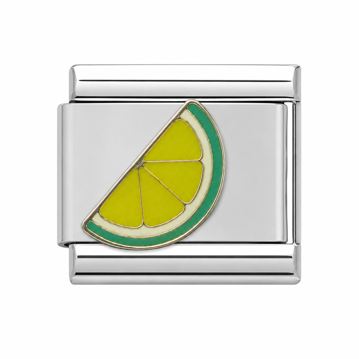 Lime Slice Silver Italian Charm