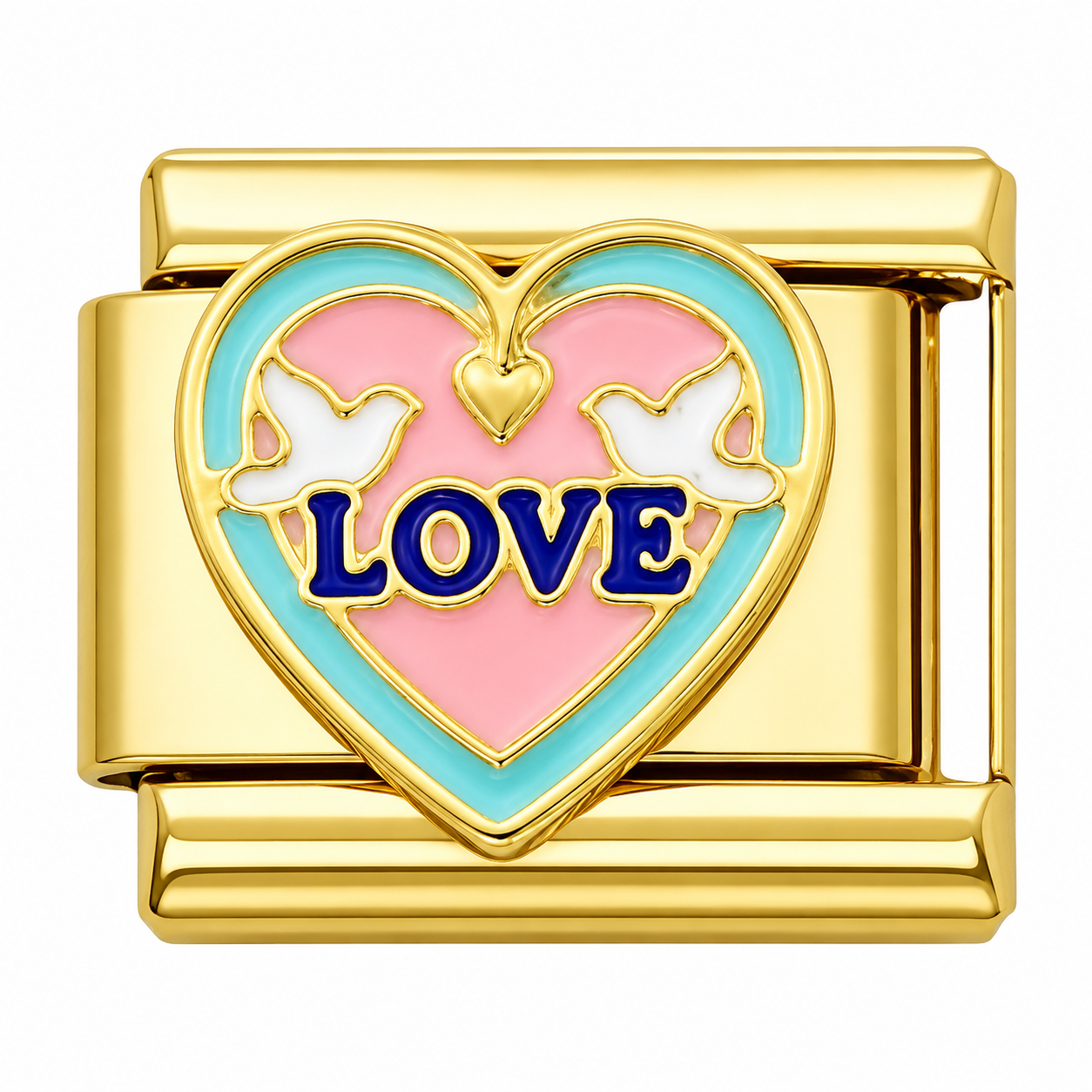 Love Doves Gold Italian Charm