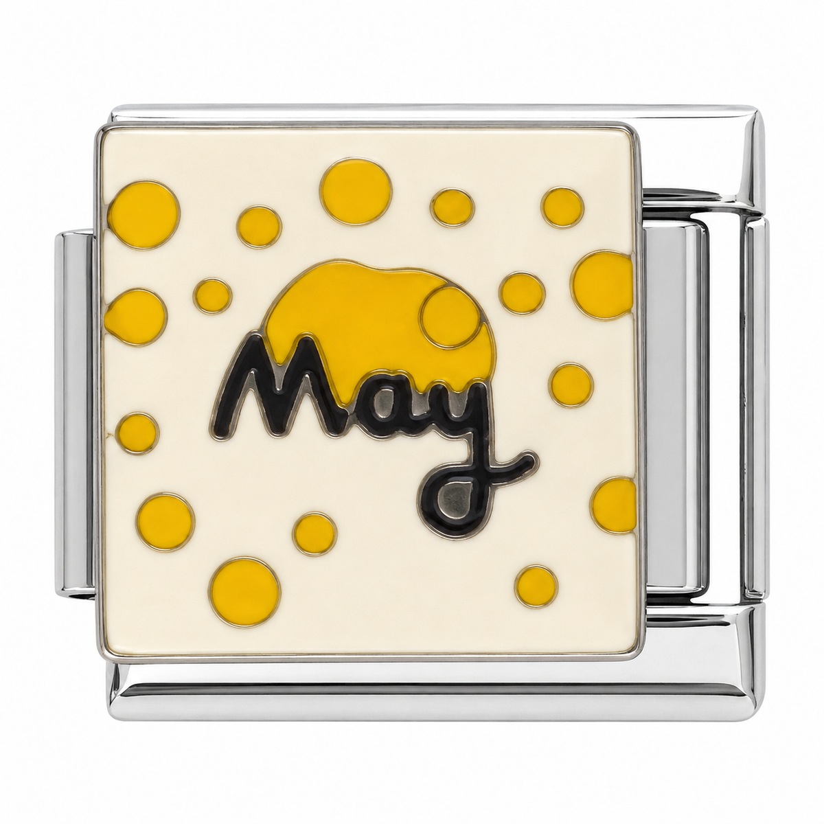 May Silver Italian Charm