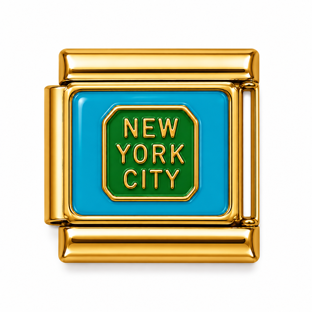 New York City Sign Gold Italian Charm