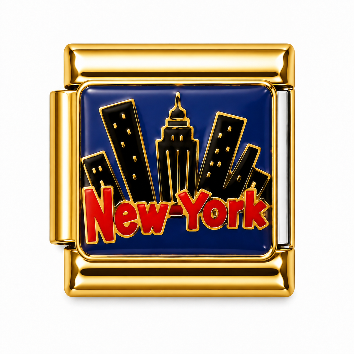 New York Skyline Gold Italian Charm