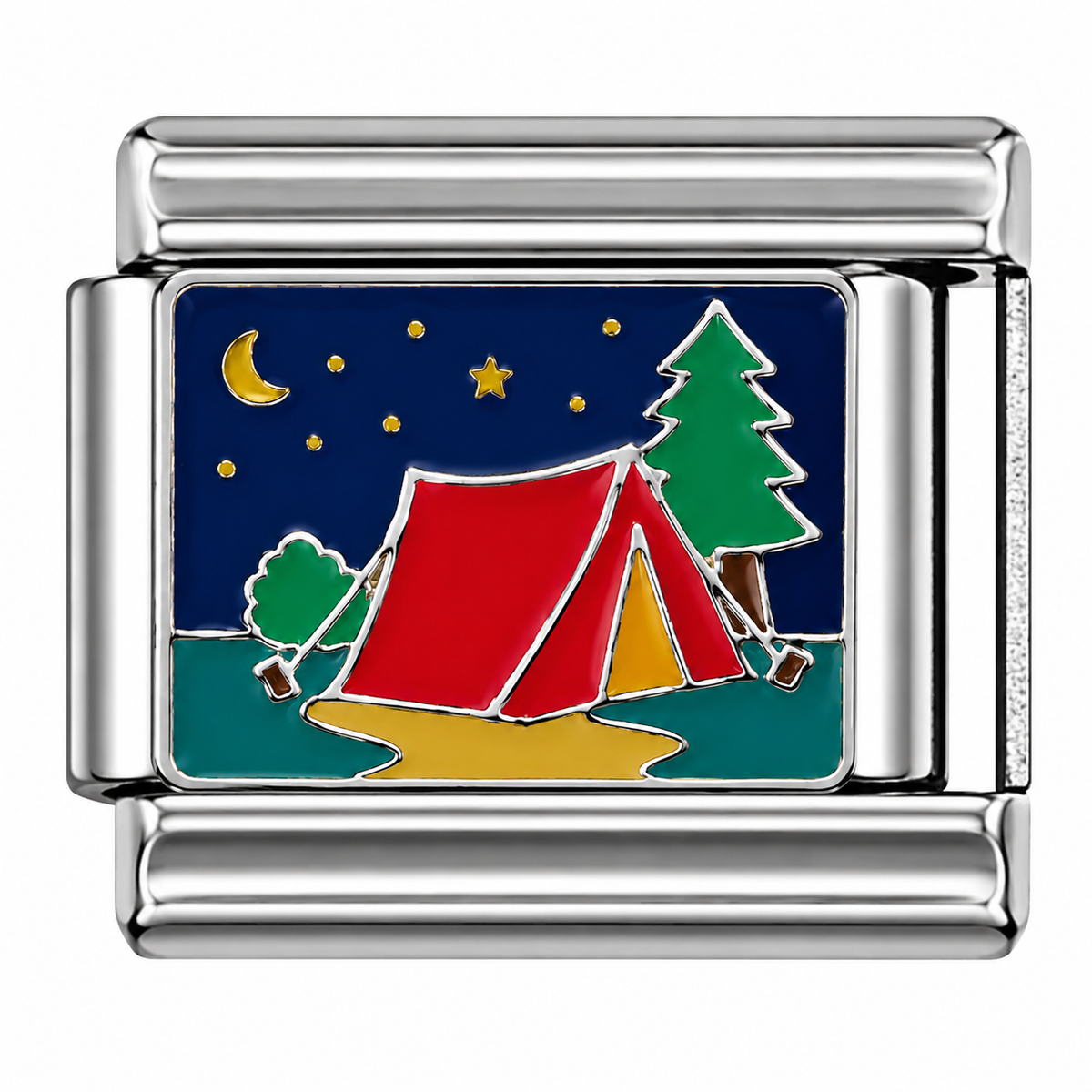 Night Camping Tent Silver Italian Charm