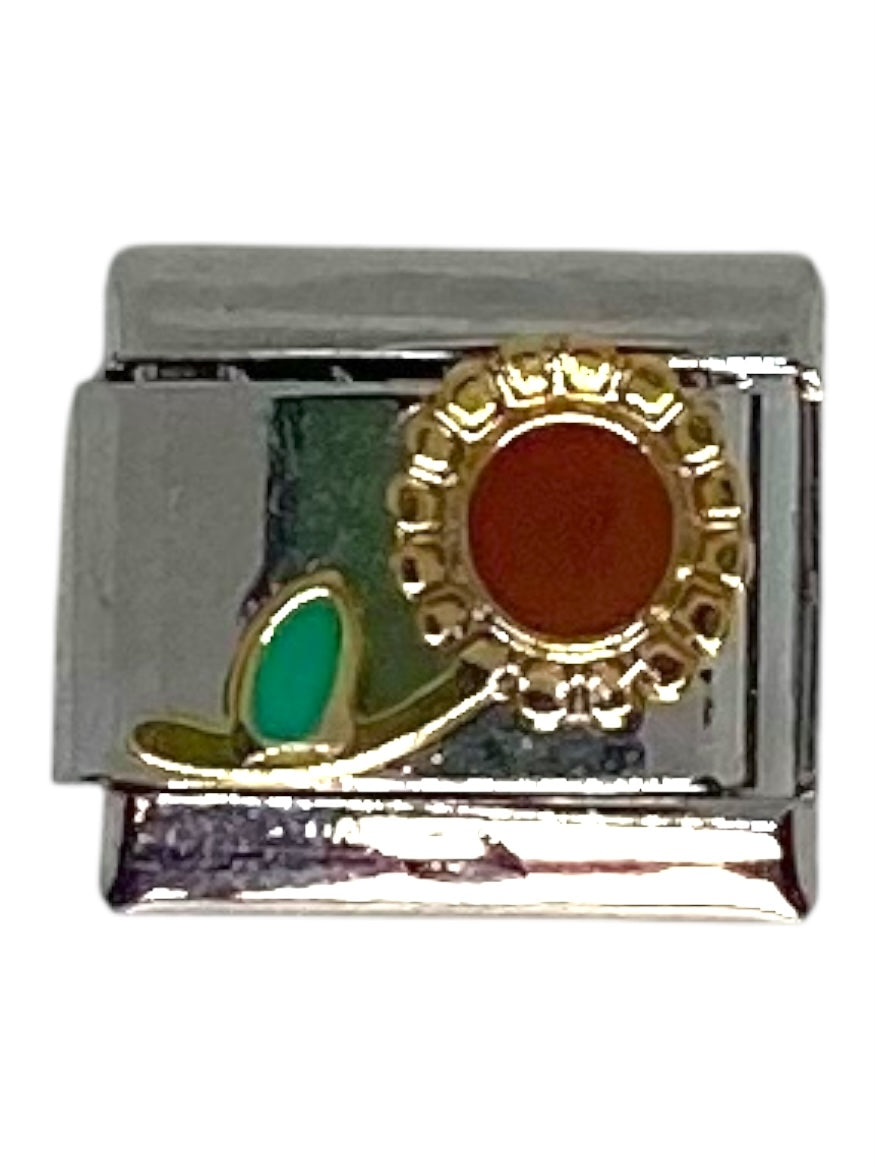 Sunflower Silver Italian Charm