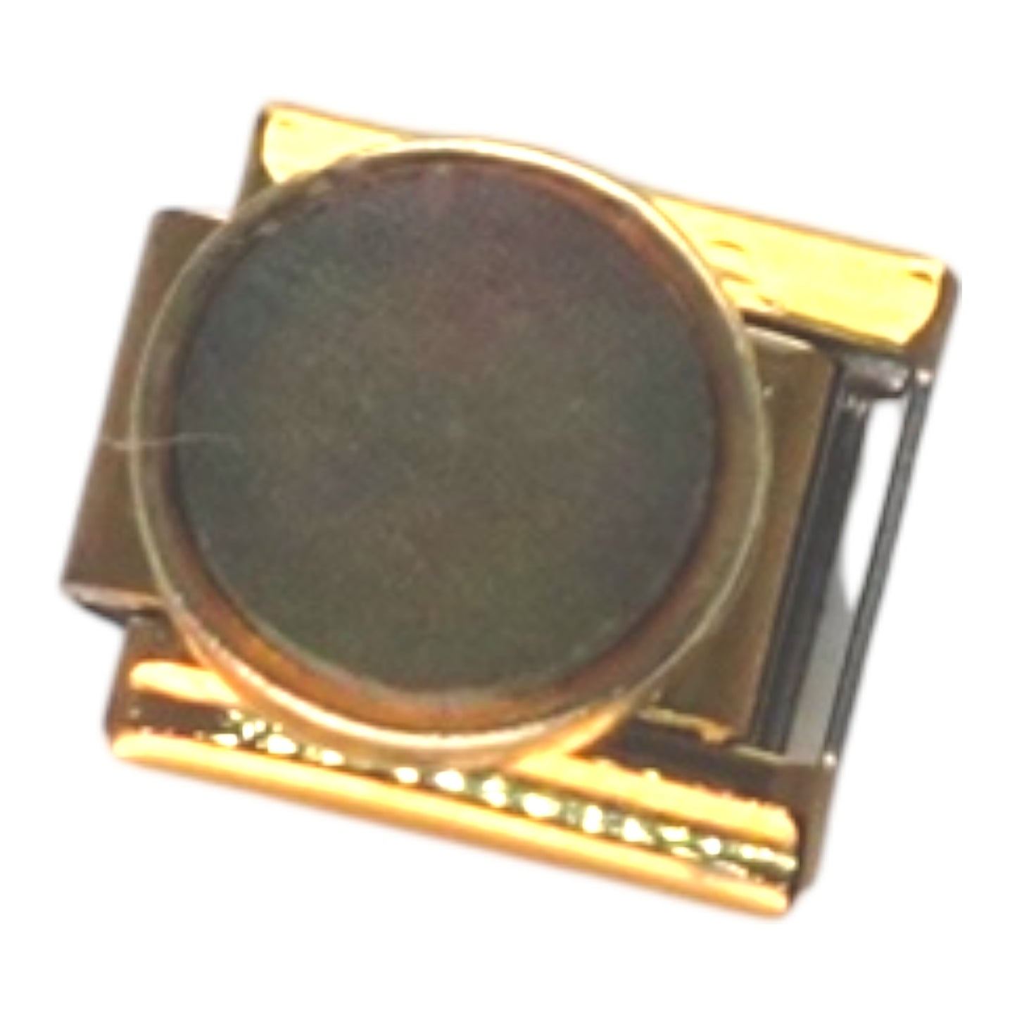 Black Mother of Pearl Gold Italian Charm