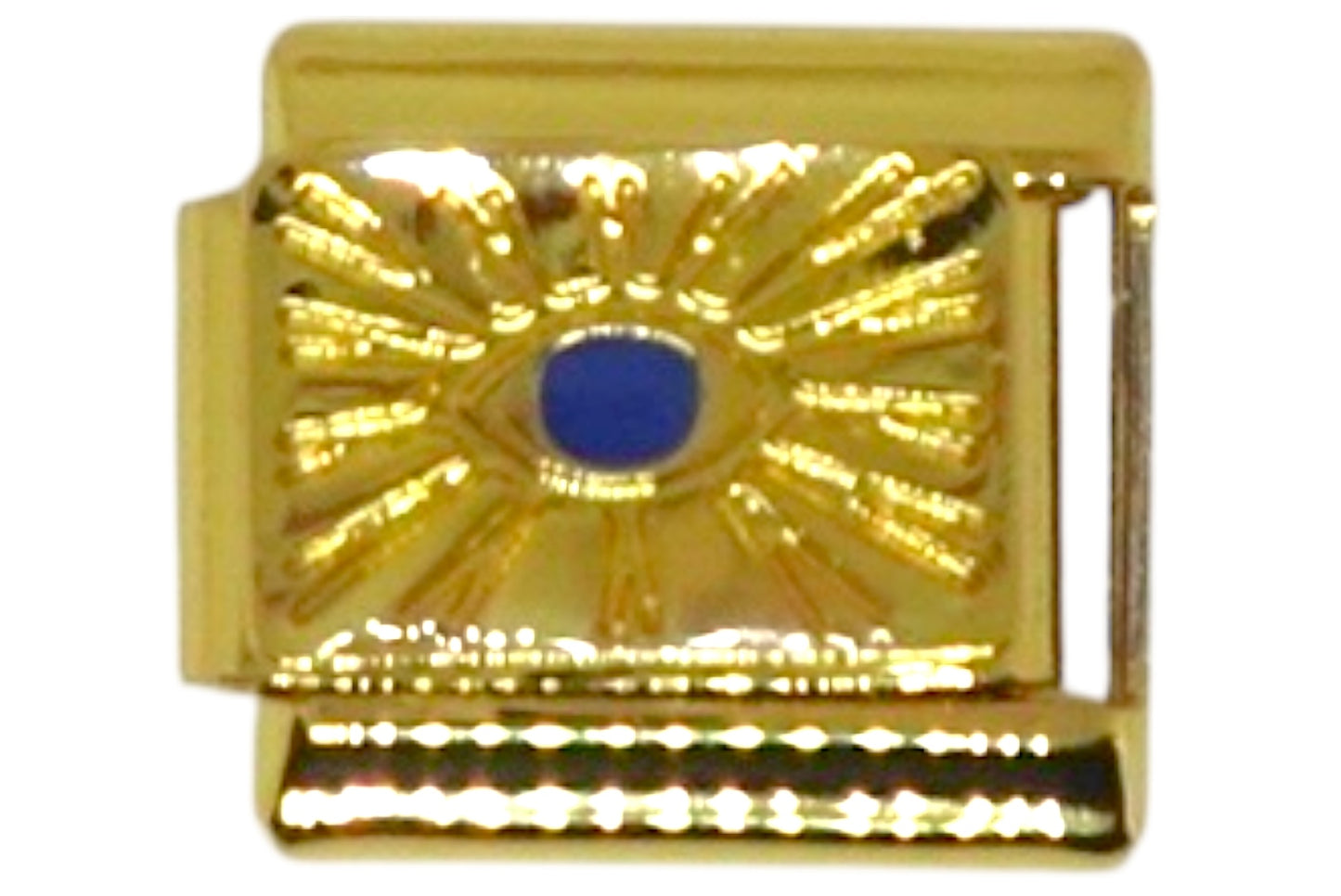 Blue Evil Eye Sunburst Gold Italian Charm