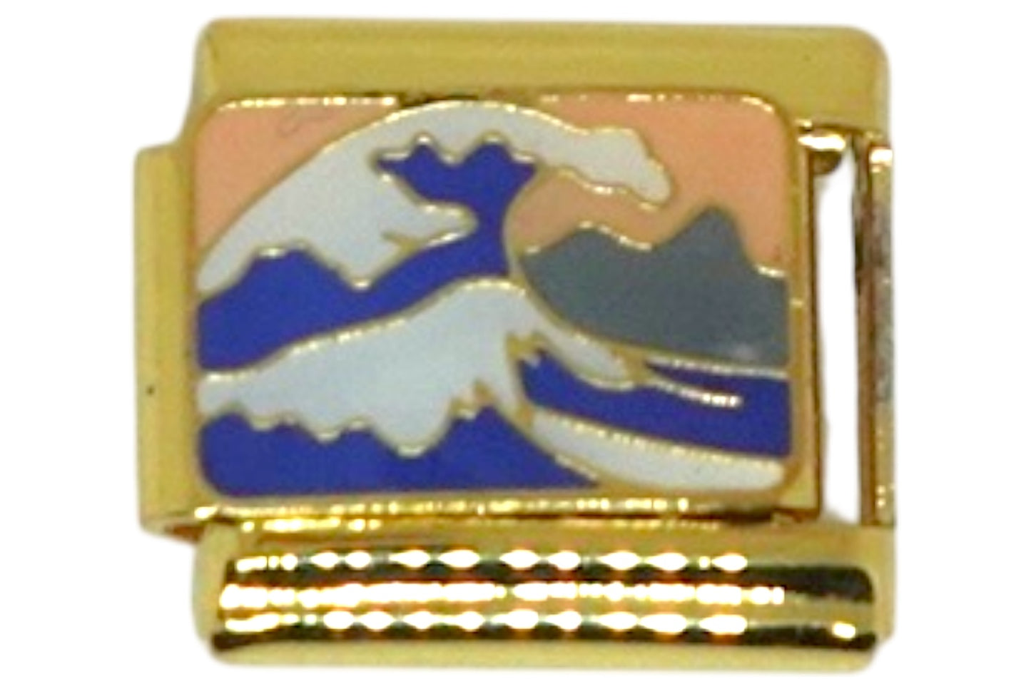 Ocean Wave Gold Italian Charm
