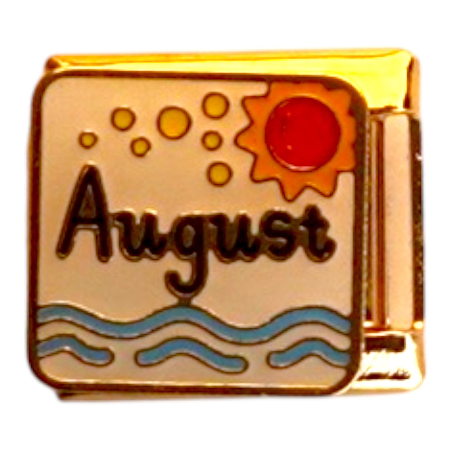 August Sunshine Gold Italian Charm