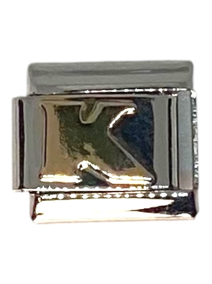 Letter K Gold Italian Charm
