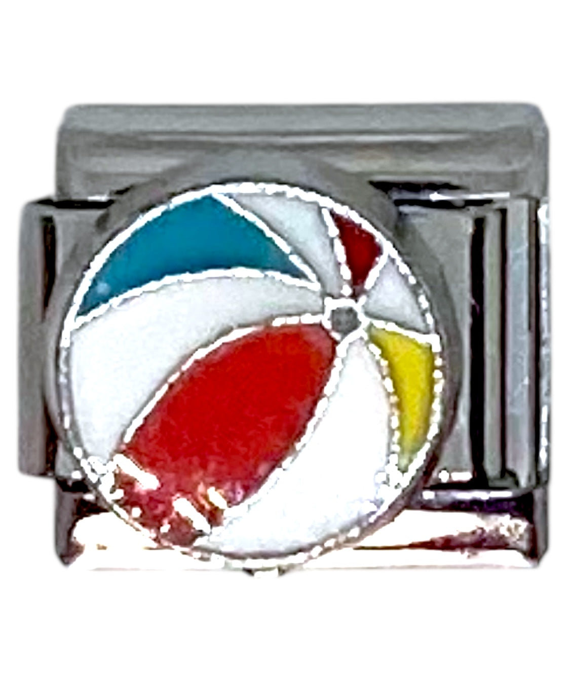 Colorful Beach Ball Silver Italian Charm