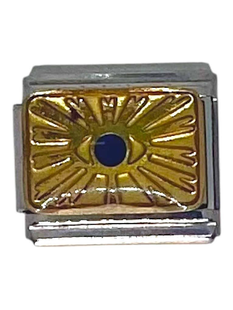 Golden Eye Symbol Silver Italian Charm