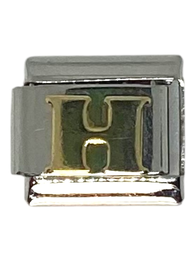 Letter H Silver Italian Charm