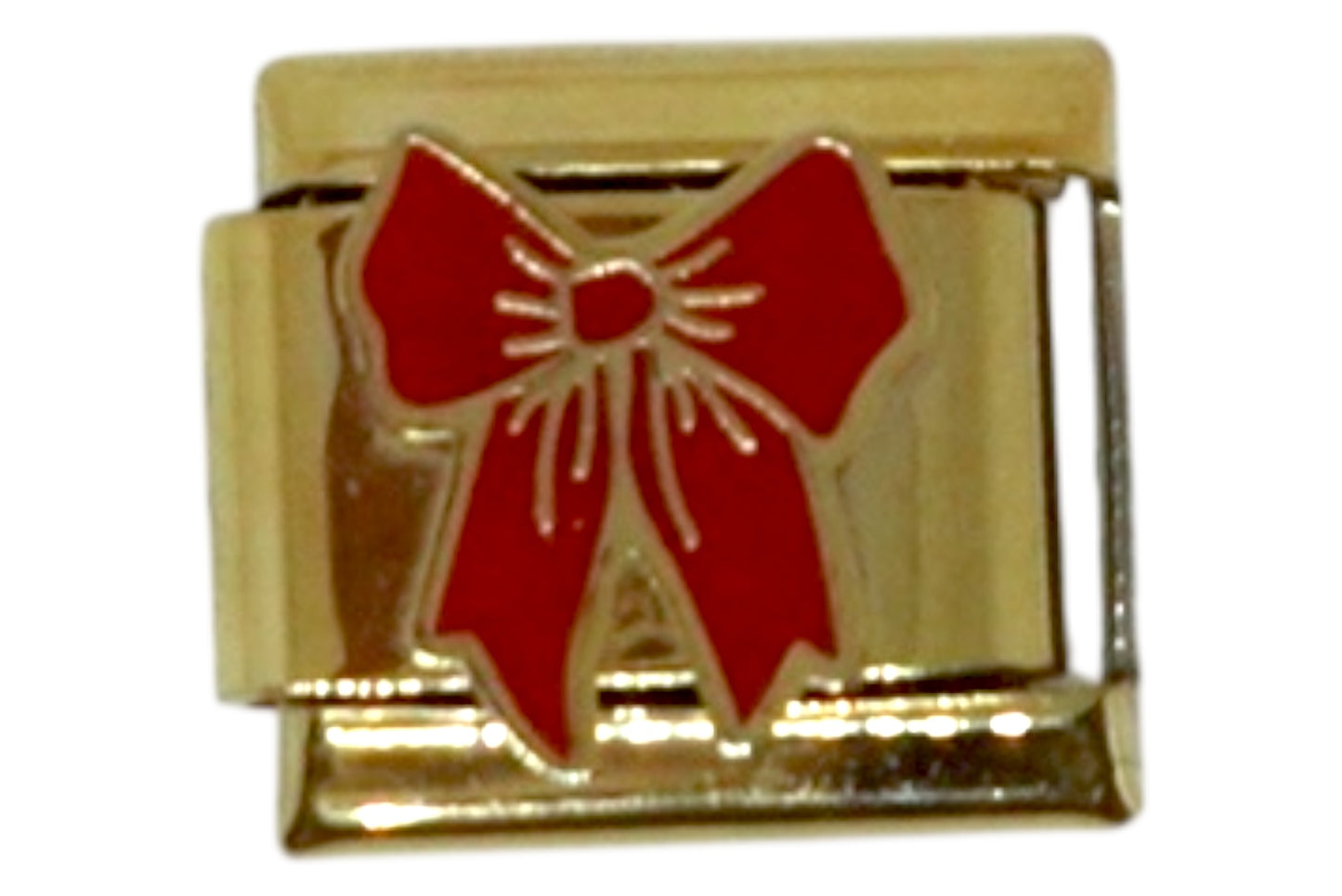 Red Bow Gold Italian Charm