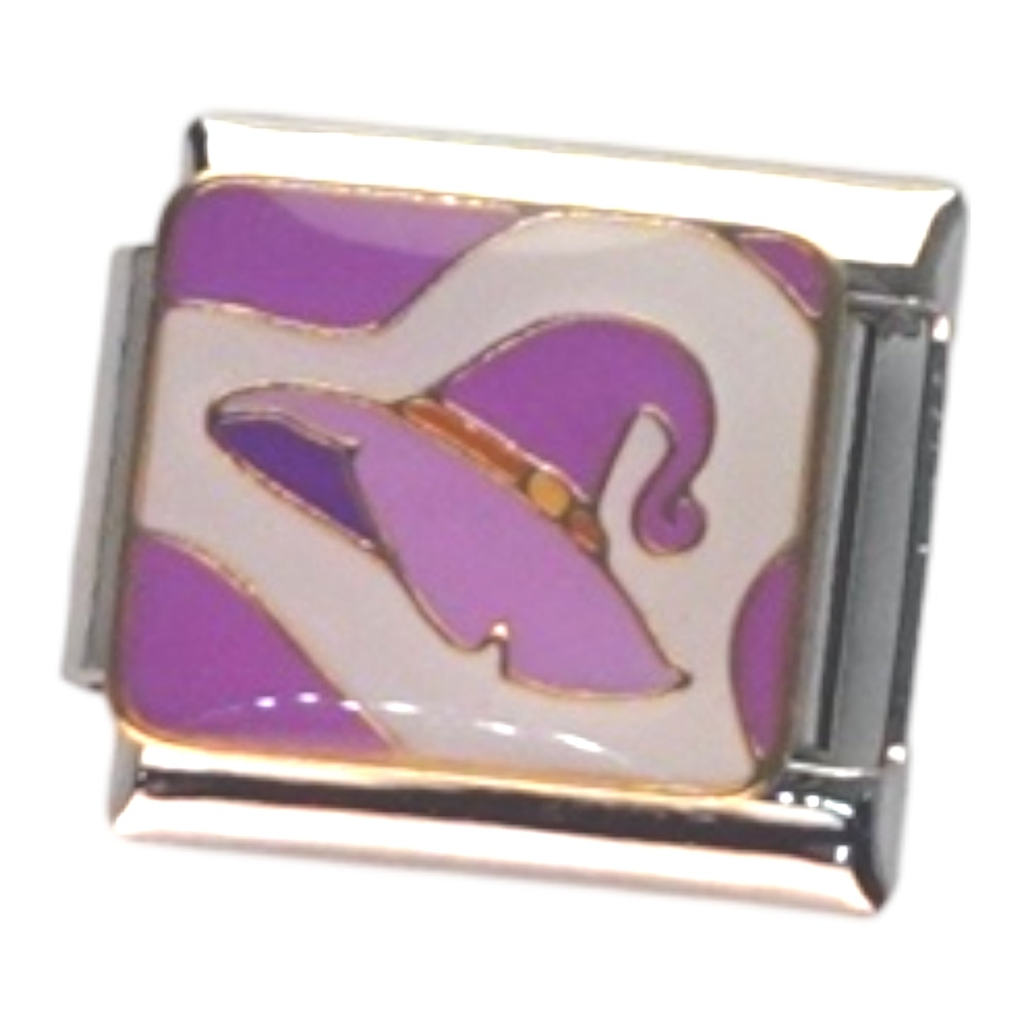 Purple Witch Hat Silver Italian Charm