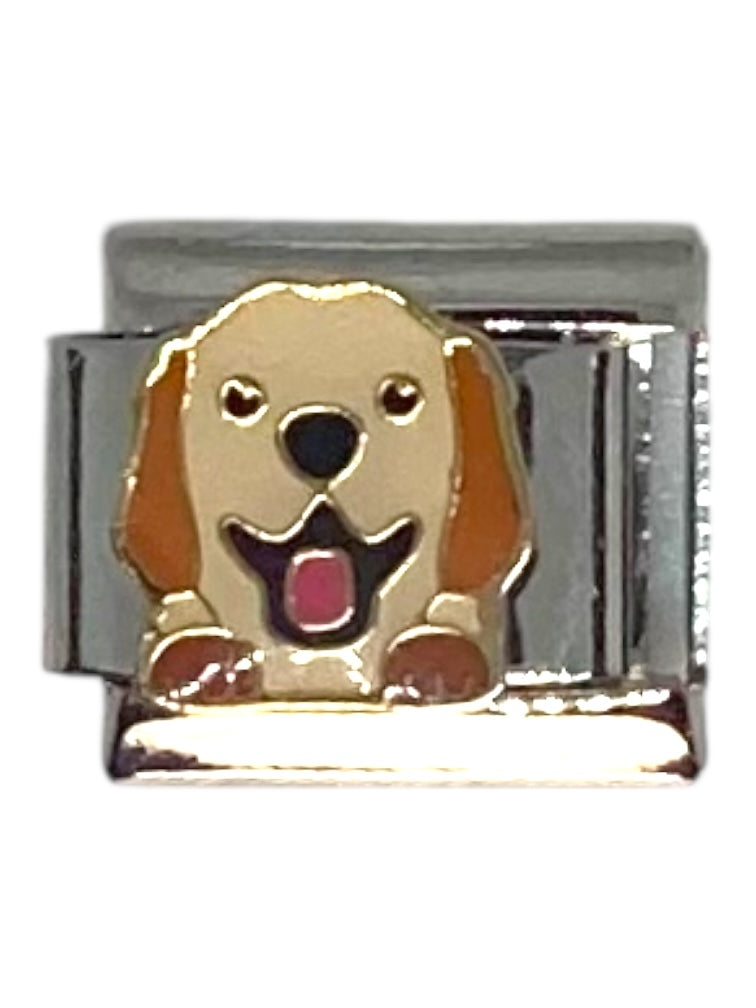 Playful Pup Silver Italian Charm