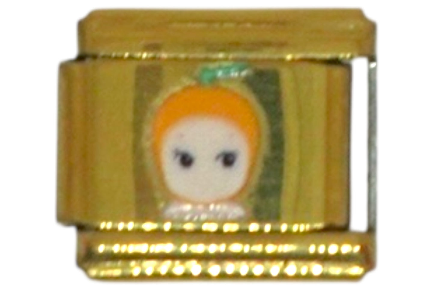 Orange Doll Gold Italian Charm