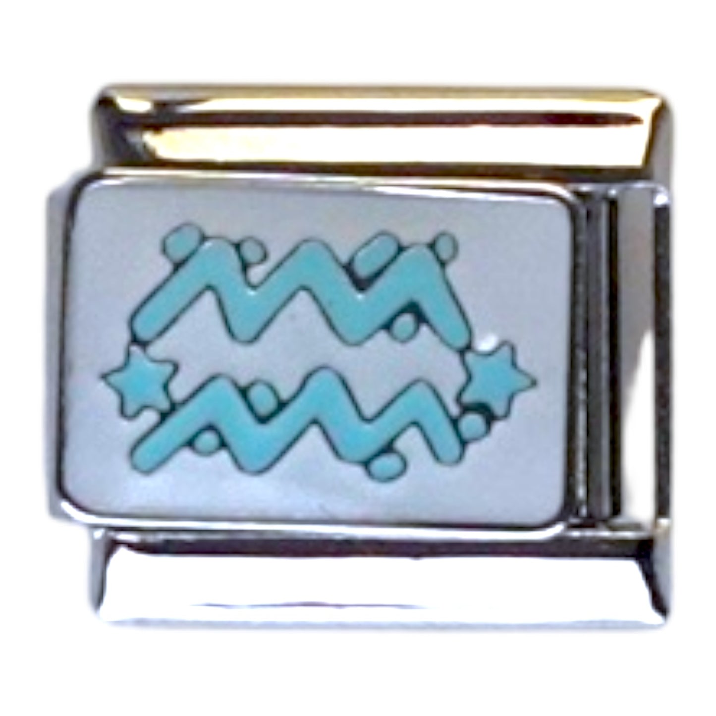Aquarius Zodiac Silver Italian Charm