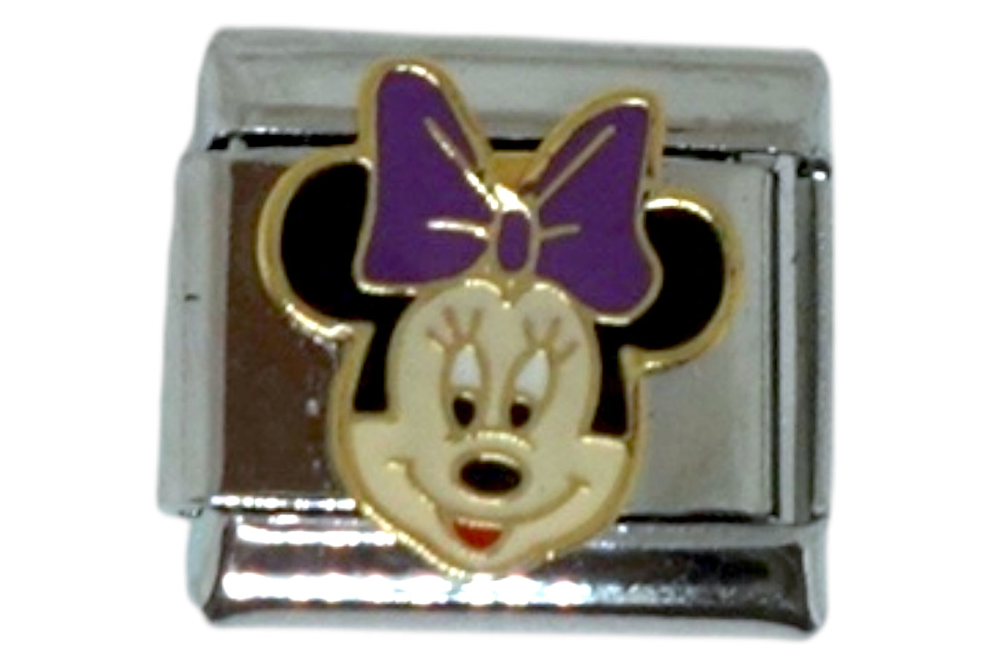 Purple Bow Character SilverItalian Charm