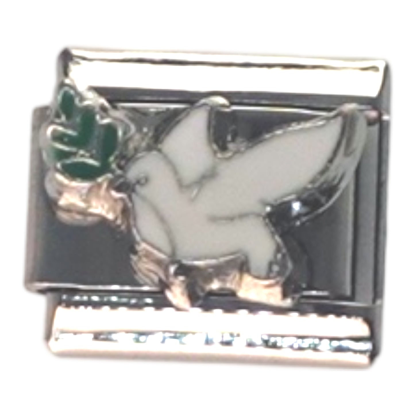 Dove with Olive Branch Silver Italian Charm