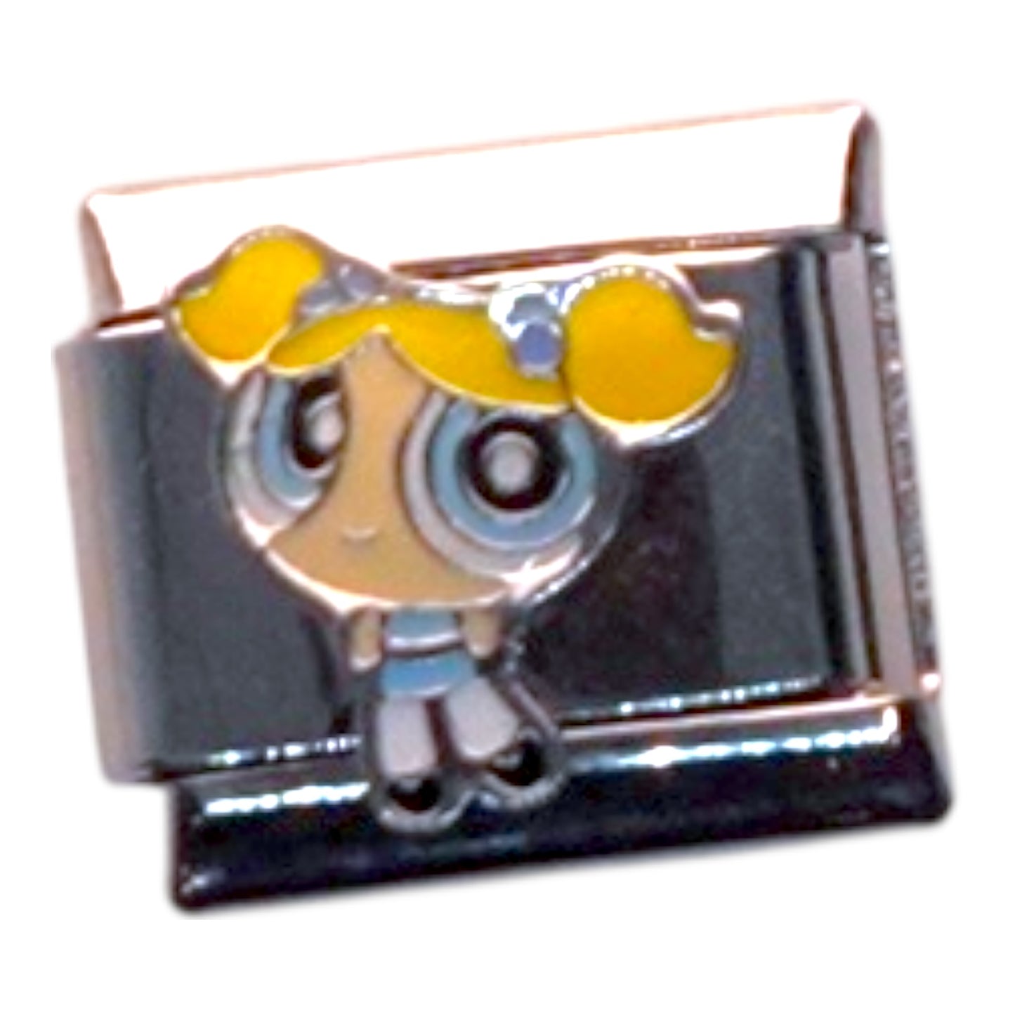 Bubbles from The Powerpuff Girls Silver Italian Charm