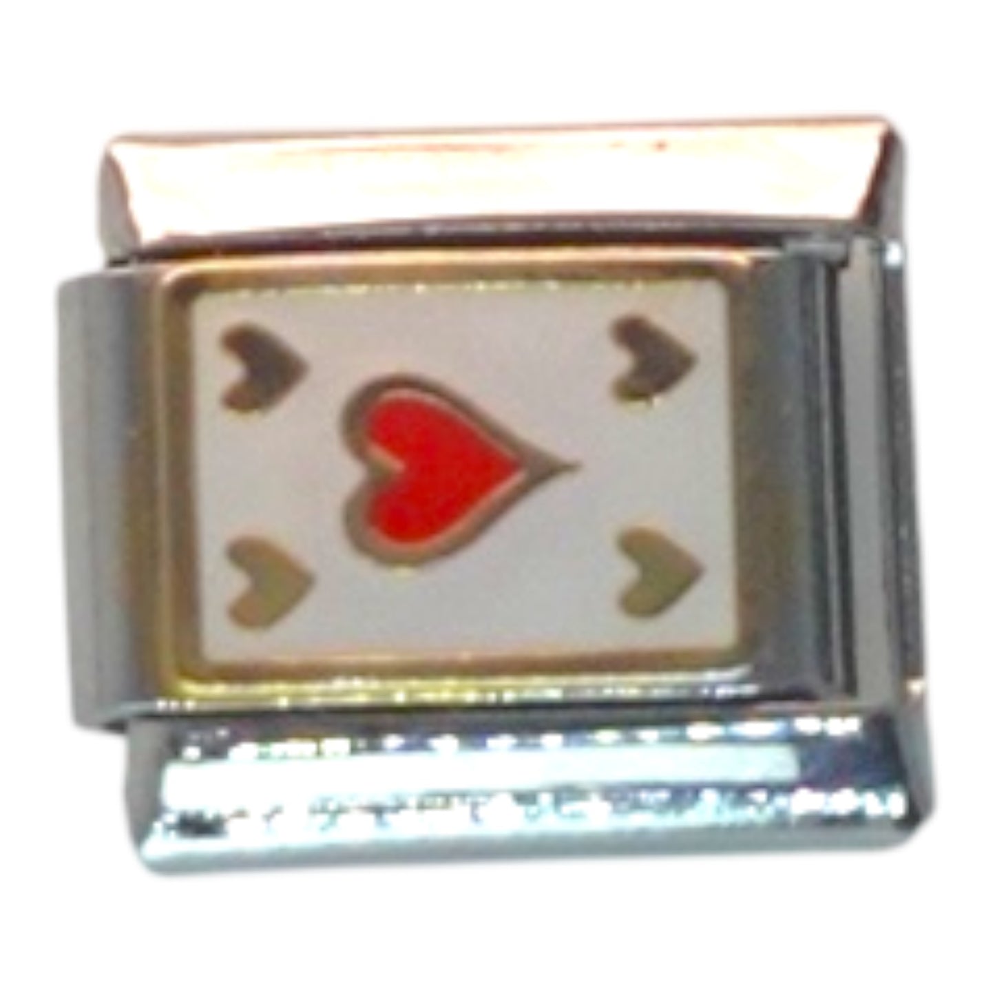 Heart Card Silver Italian Charm