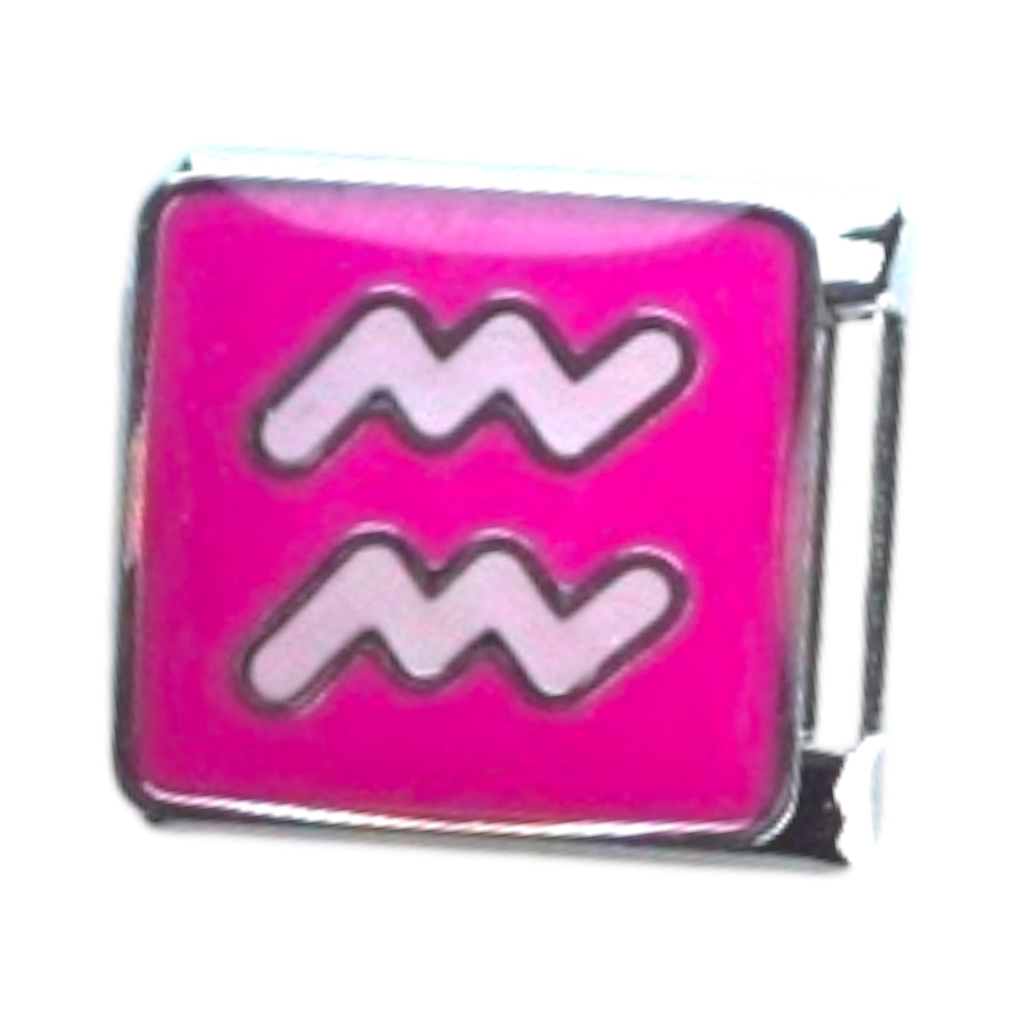 Aquarius Zodiac Silver Italian Charm