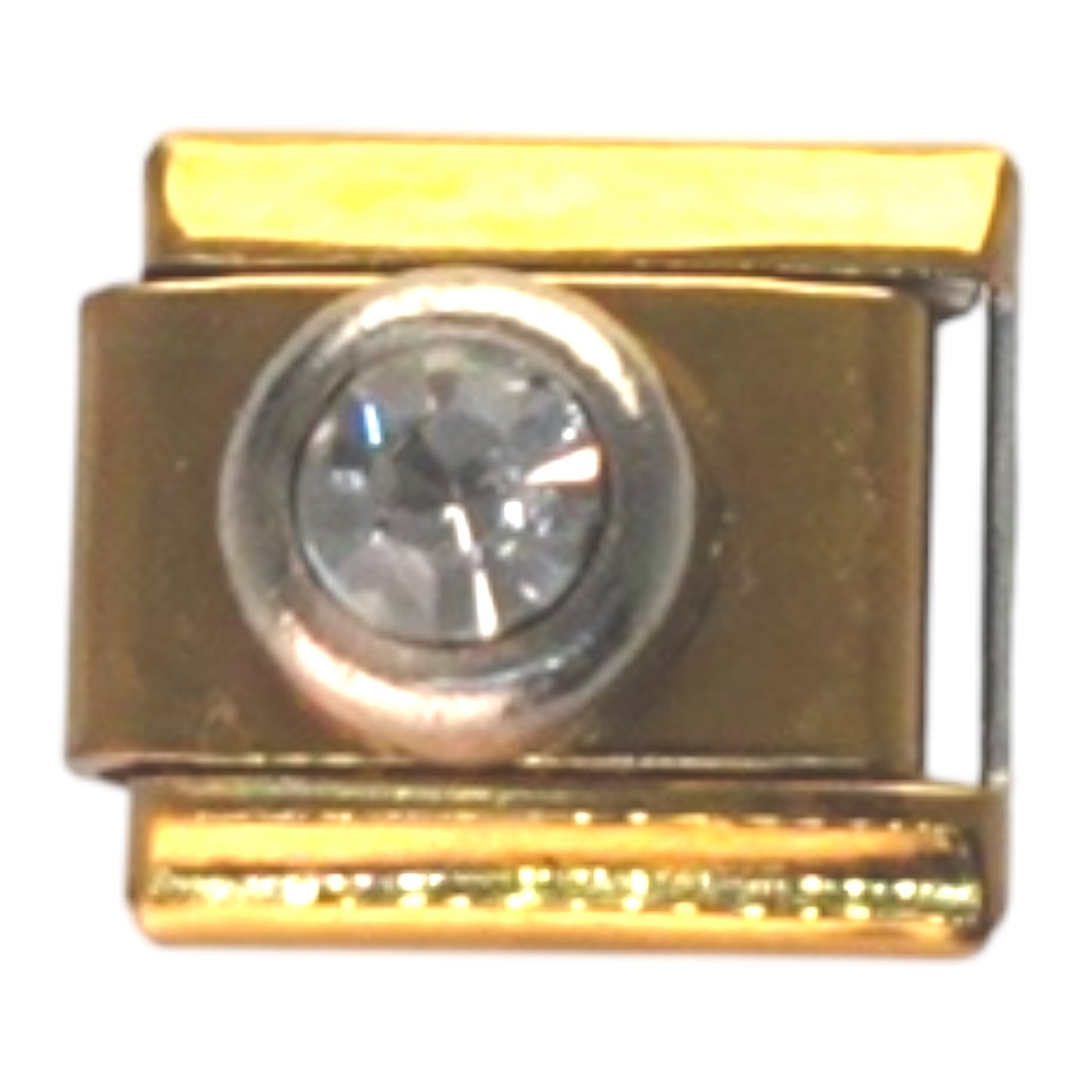 Crystal Gold Italian Charm