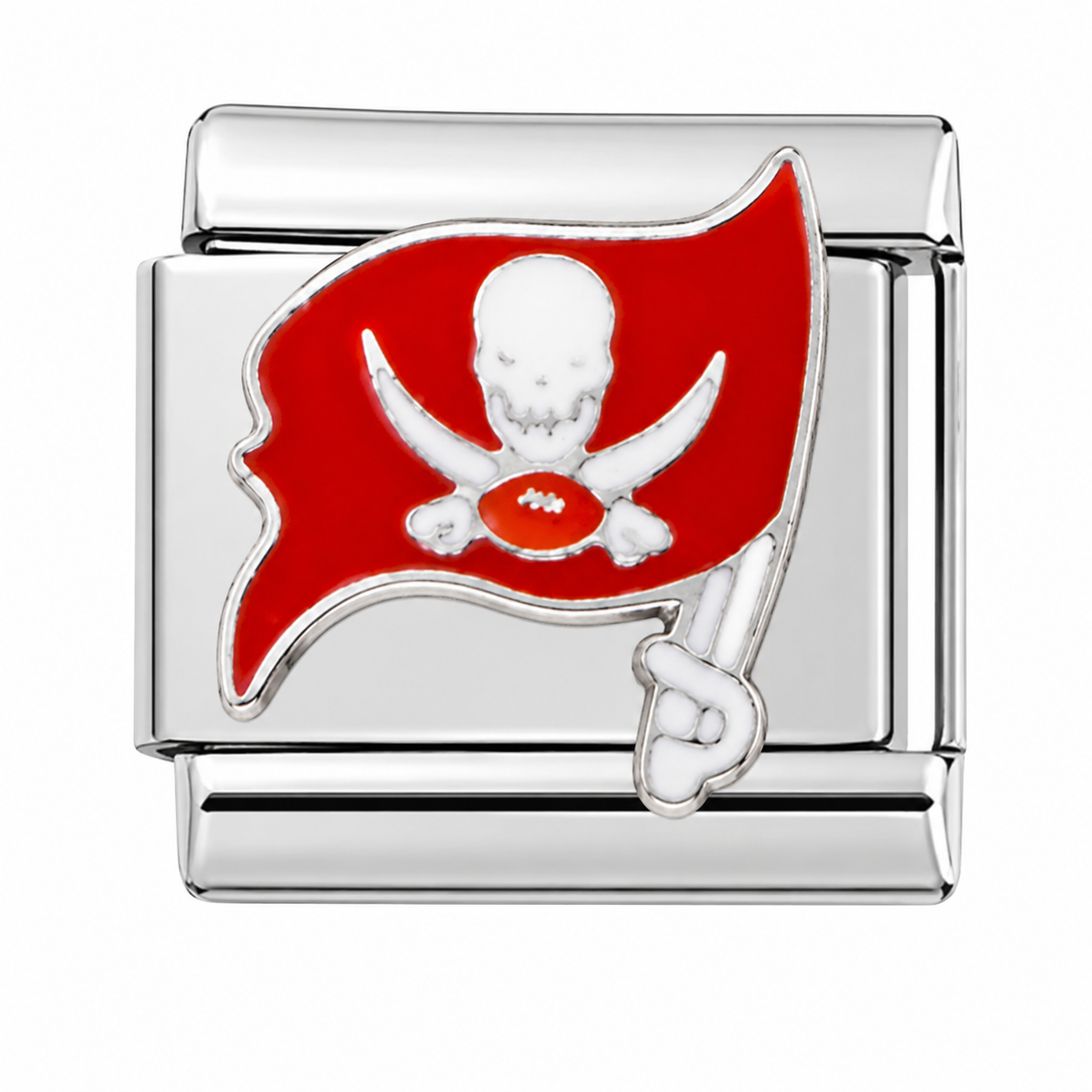 Pirate Flag Silver Italian Charm