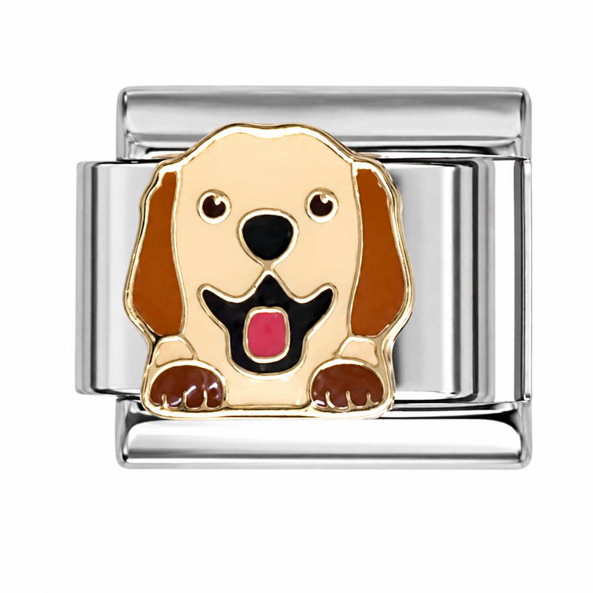 Playful Pup Silver Italian Charm