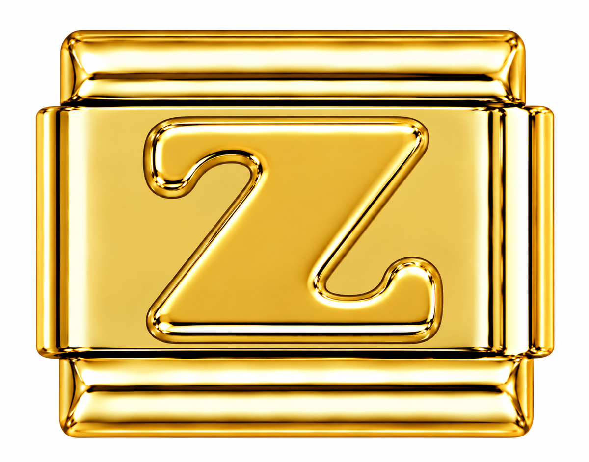Gold Letters Italian Charm