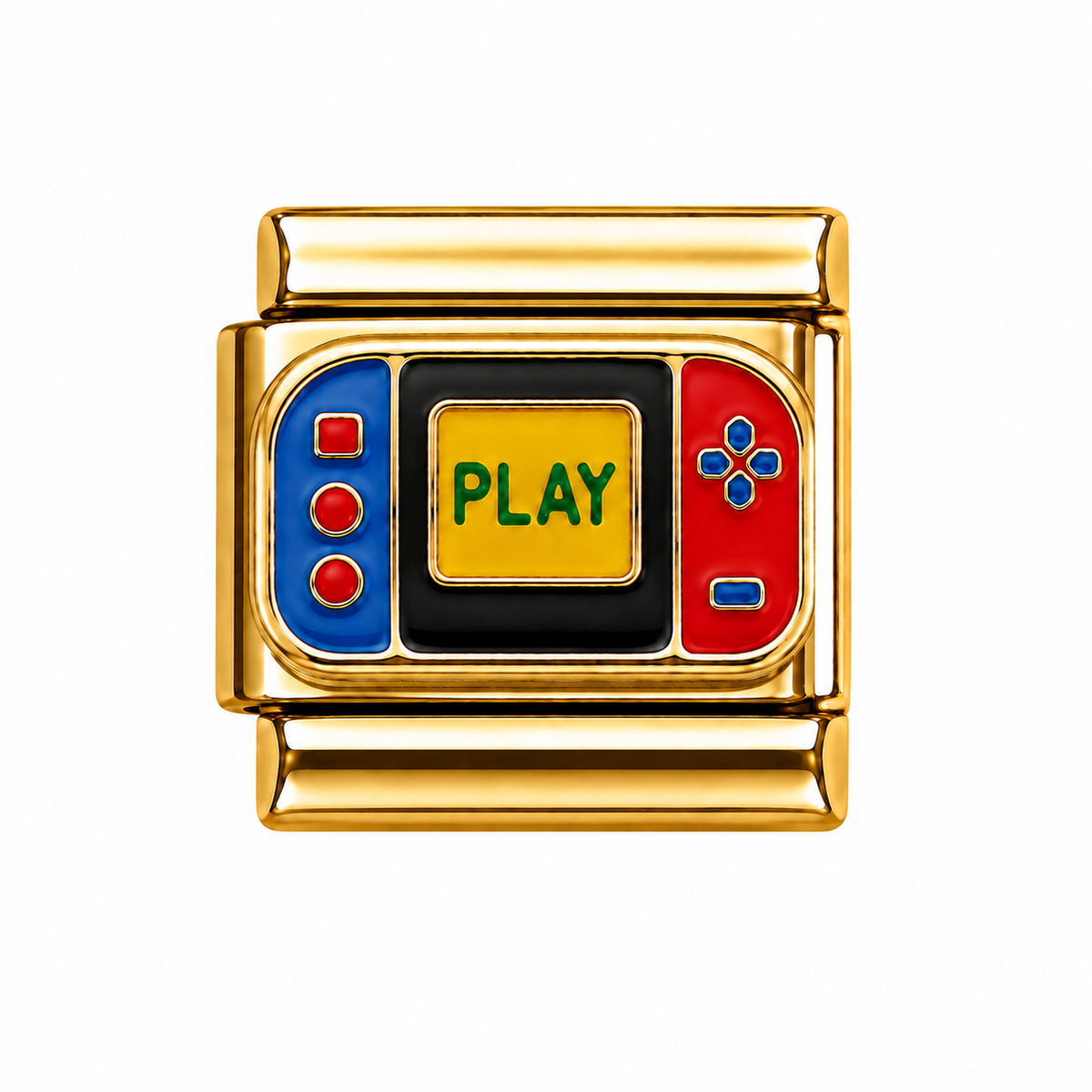 Retro Play Game Console Gold Italian Charm