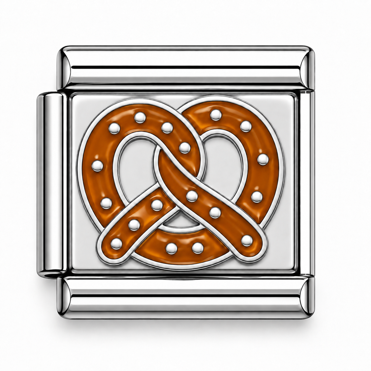 Salted Pretzel Silver Italian Charm