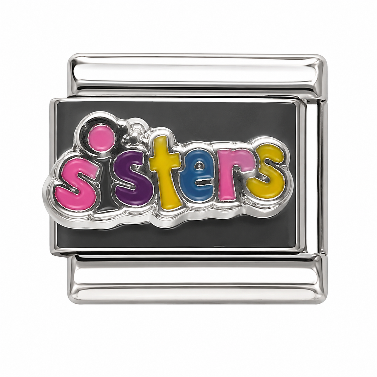Sisters Silver Italian Charm