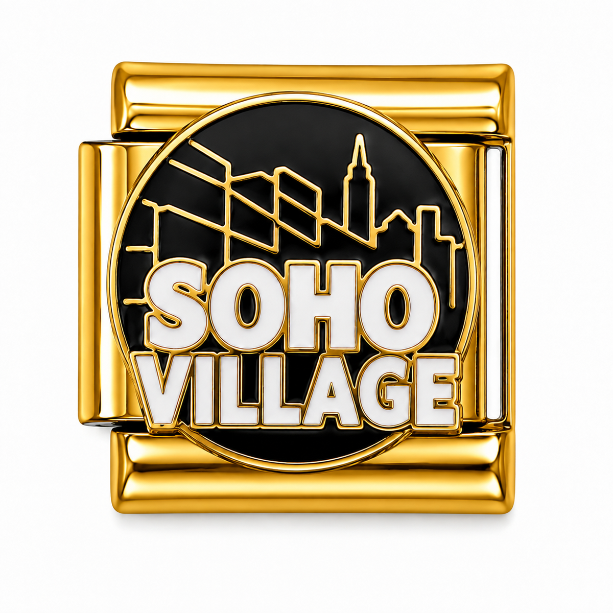 Soho Village Skyline Gold Italian Charm