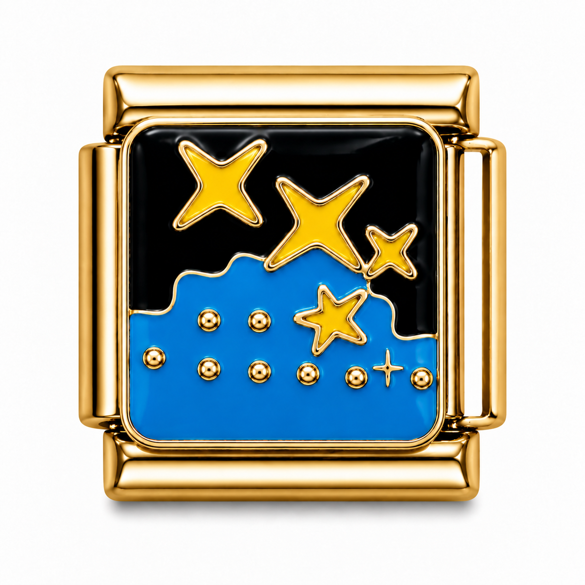 Starry Night Sky Gold Italian Charm