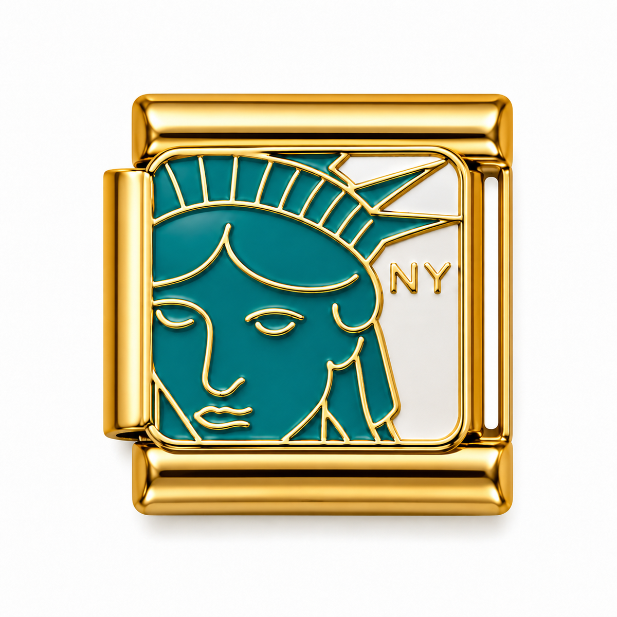 Statue of Liberty Portrait Gold Italian Charm