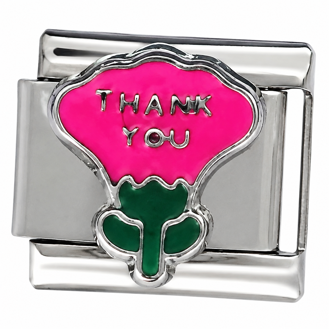 Thank You Silver Italian Charm