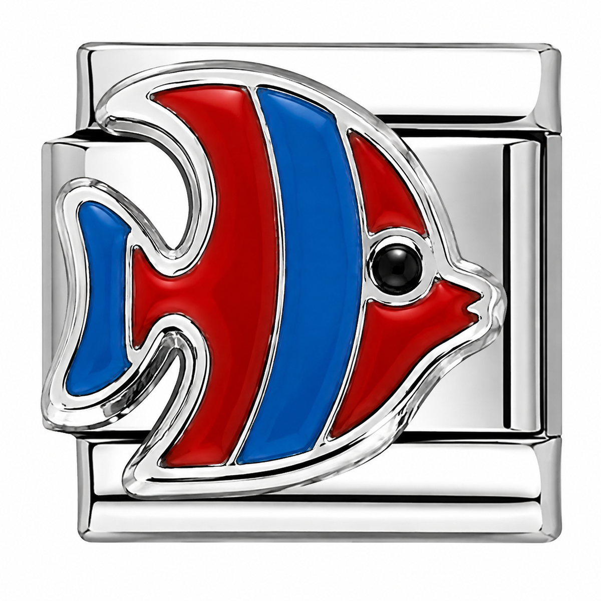 Tropical Fish Silver Italian Charm