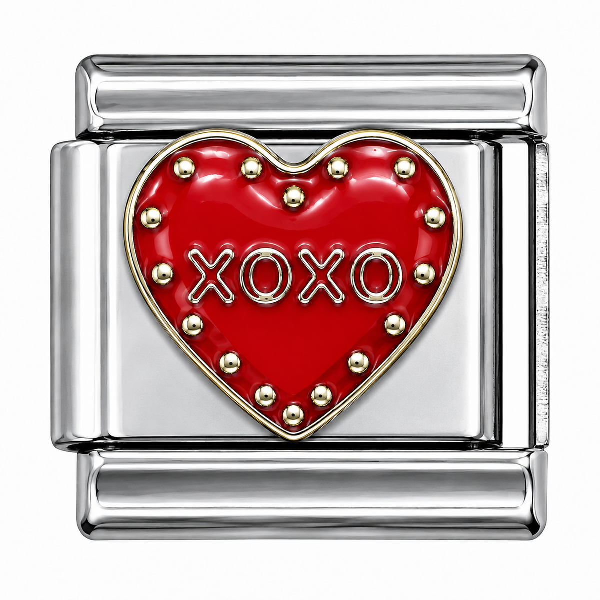 XOXO Red Heart ❤️ Silver Italian Charm
