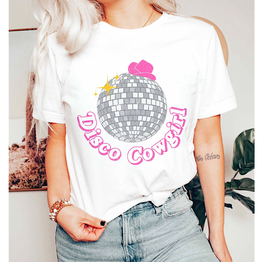 Disco Cowgirl Retro Gradient T-shirt