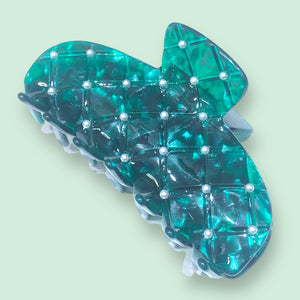 Emerald Dainty Pearl Claw Clip